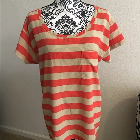 GAP Striped Blouse Top Tee Short Sleeve BOXY - Picture 1 of 5